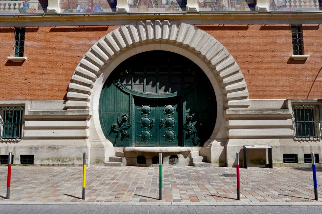 Art Nouveau entrance of Champagne Pommery in Reims, featured in the Reims Champagne travel guide